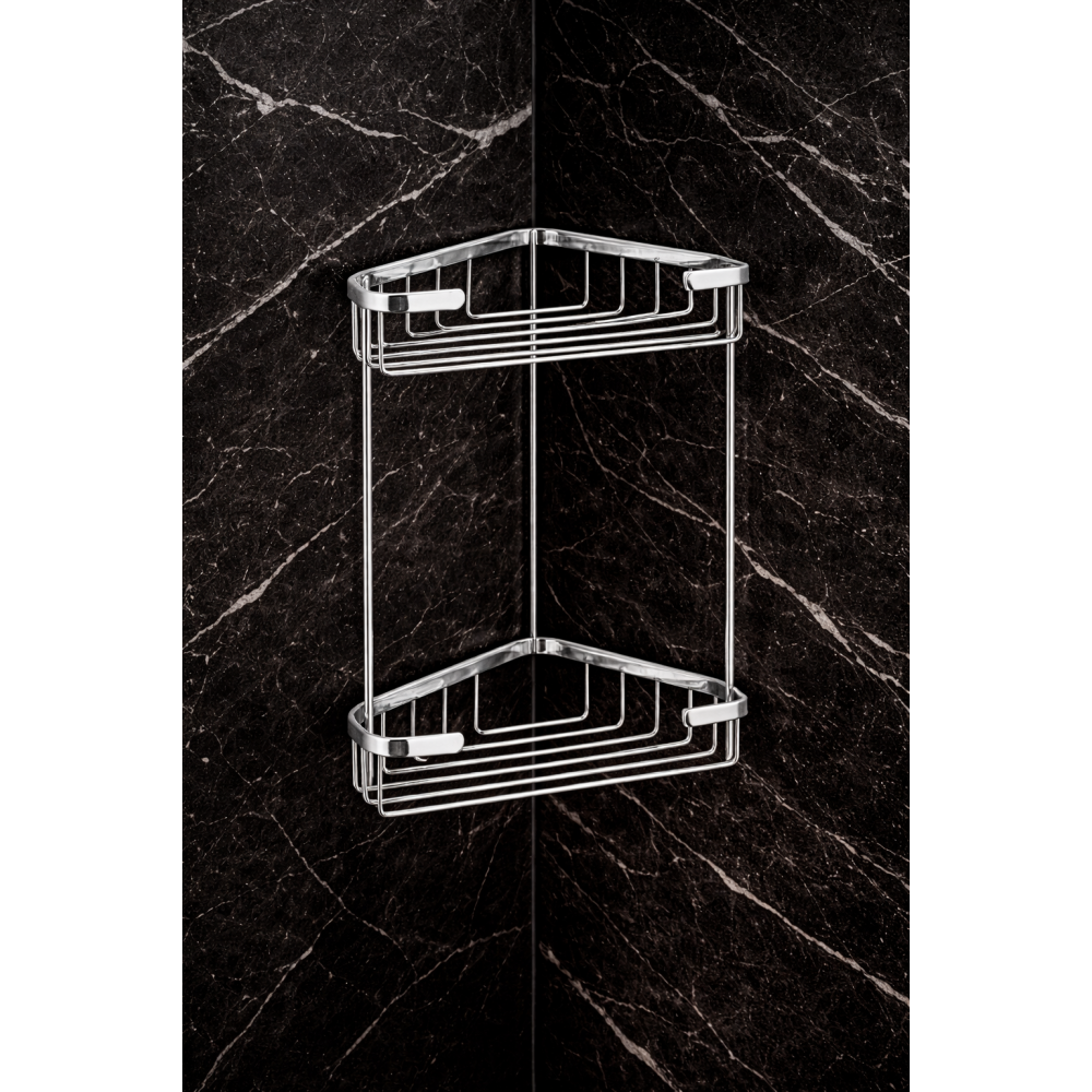 Origins Living Gedy Double Corner Basket - Chrome 2481-13