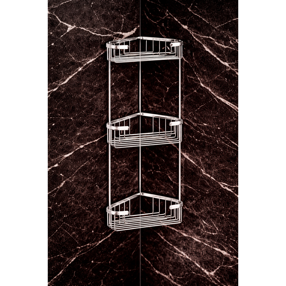 Origins Living Gedy Triple Corner Basket - Chrome 2484-13