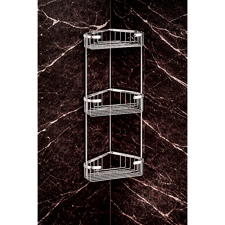 Origins Living Gedy Triple Corner Basket - Chrome 2484-13