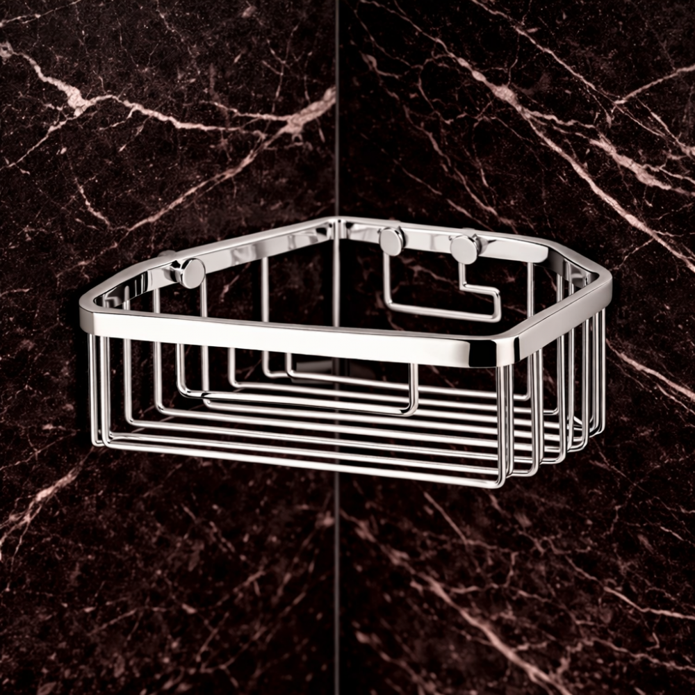 Origins Living Large Corner Shower Basket - Chrome 189762