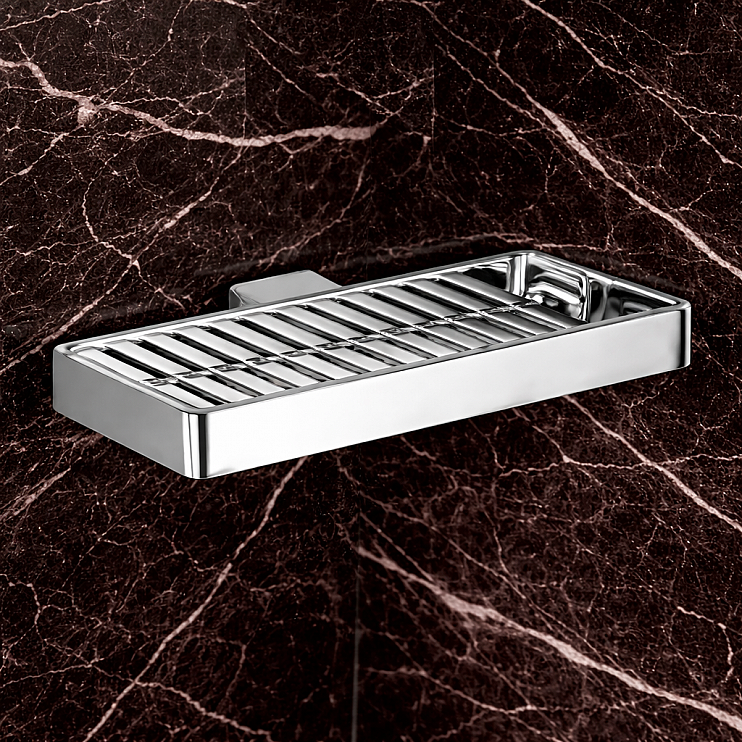 Origins Living Lounge Double Metal Soap Basket - Chrome 5418-13 Bathroom Accessory