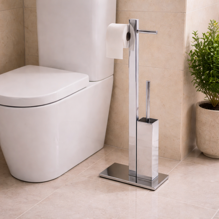 Origins Living Bridge Bathroom Butler Stand in Chrome 7632-13