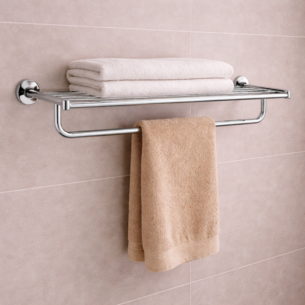 Tecno Project Chrome Accessories 120437 Origins Living Tecno Project Towel Rack 45cm - Chrome 120437