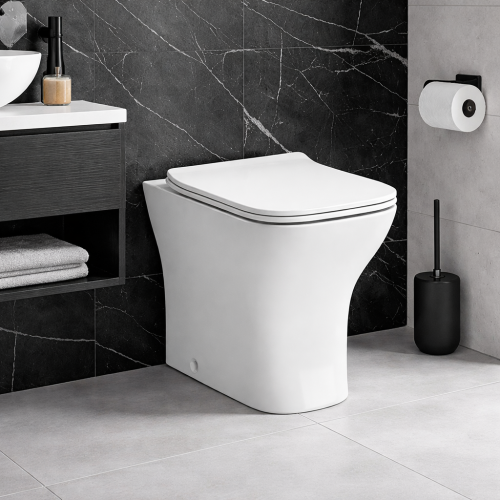Cedarwood Rimless Comfort Height Back To Wall WC & Slim Soft Close Seat