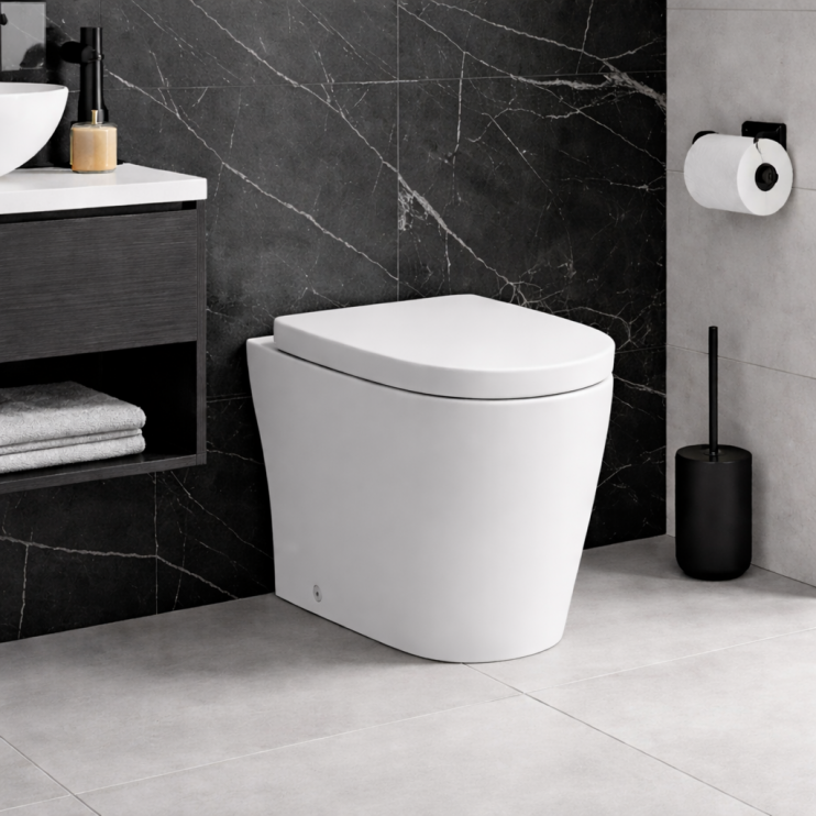 Cilantro Rimless Back To Wall Comfort Height WC & Soft Close Seat