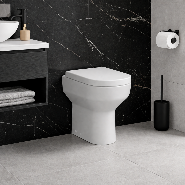 Laurus Rimless Back To Wall Comfort Height WC & Soft Close Seat
