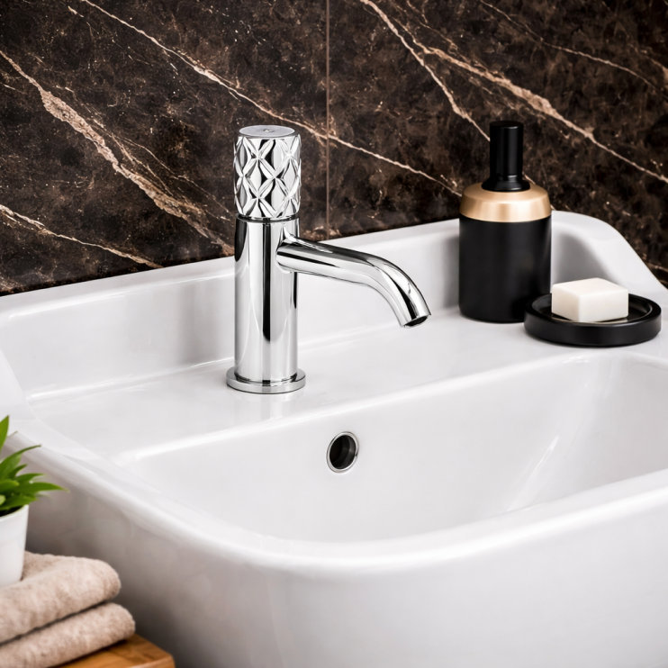 Abode Kite Basin Mixer - Chrome Bathroom Taps