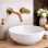 Abode Kite Wall Mounted Basin Mixer - Antique Brass Bathroom Taps