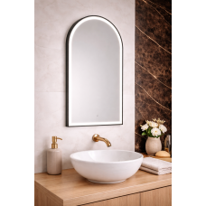 Origins Living Lomax Light Arch Mirror 40 Black - 40x80cm LML-01R048-BK Illuminated Bathroom Mirror