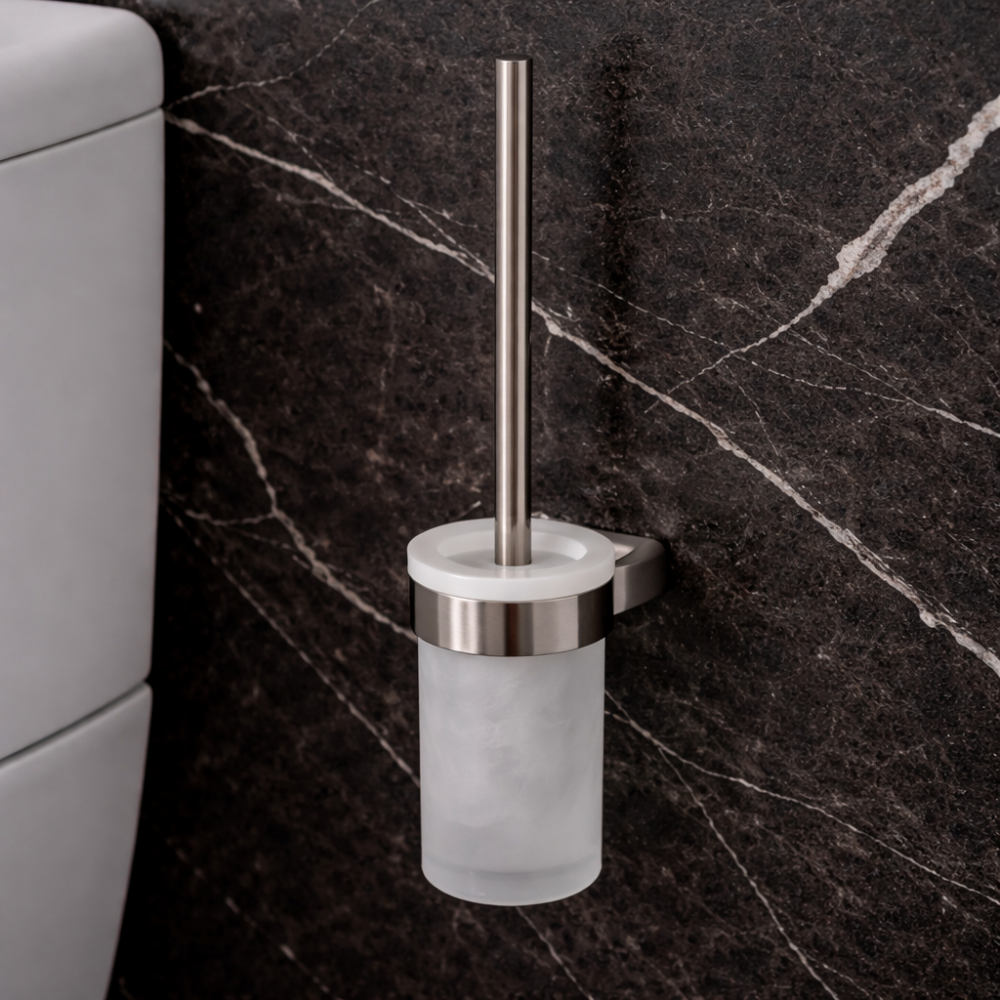 Origins Living Pirenei WC Brush Set Wall Mounted - Brushed Nickel PI33/03-38