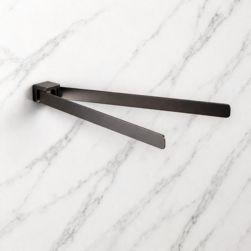 Pirenei in Gunmetal Accessories PI23-81 Origins Living Pirenei Double Swing Towel Rail - Gunmetal PI23-81