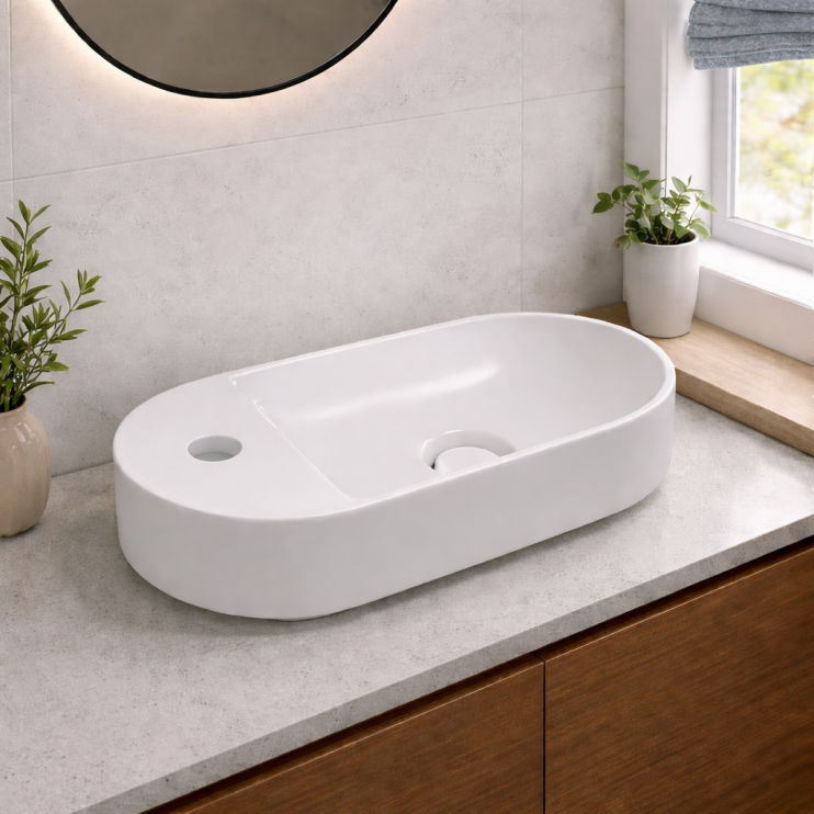 Bella 380x200mm Mini Resin Washbowl - White