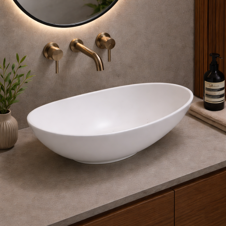 Elemi 564x323mm 0TH Resin Washbowl - White