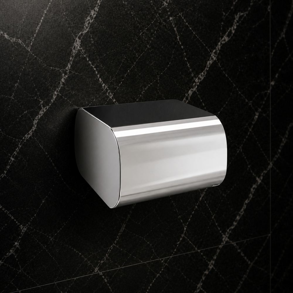 Outline Chrome 3225-13 Origins Living Outline Toilet Roll Holder with Cover - Chrome 3225-13