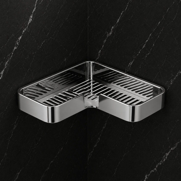 Origins Living Il Giglio Twin Corner Shower Basket - Chrome A983-13 Bathroom Accessory