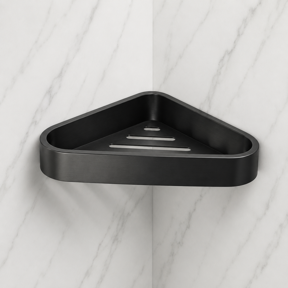 outline Black 3283-14 Origins Living Outline Corner Shower Basket - Black 3283-14