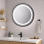 Halo 600mm Round Front-Lit LED Mirror - Matt Black