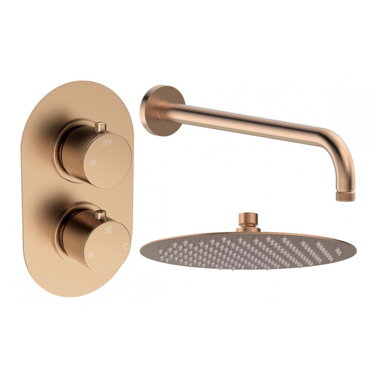 Aurora Round Shower Valve & Kit Pack 1 - Brushed Bronze