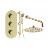 Aurora Round Shower Valve & Kit Pack 3 - Brushed Brass