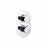 Aurora Thermostatic Single Outlet Twin Shower Valve - Chrome