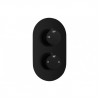 Aurora Thermostatic Single Outlet Twin Shower Valve - Matt Black