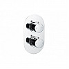 Aurora Thermostatic Two Outlet Twin Shower Valve - Chrome