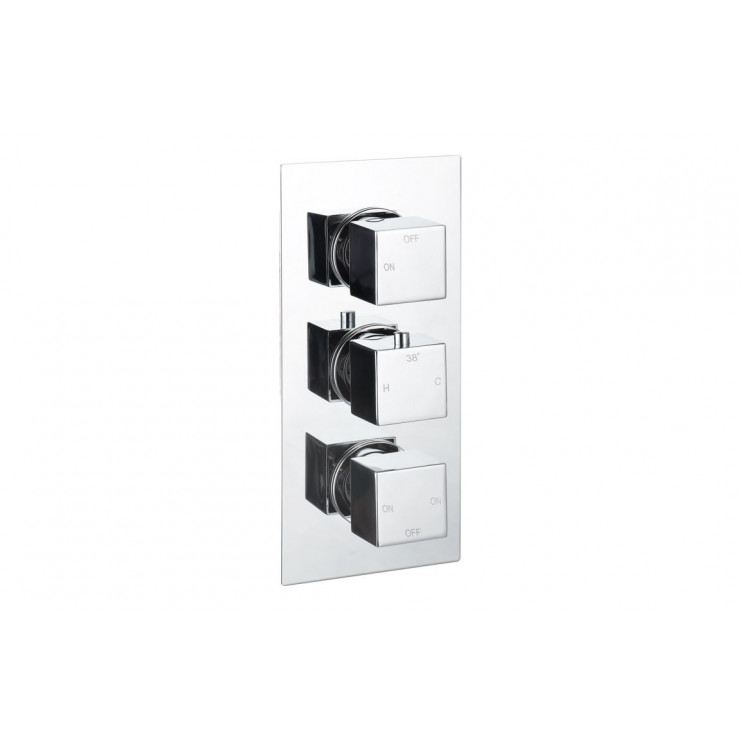 Cosmic Thermostatic Three Outlet Triple Shower Valve - Chrome