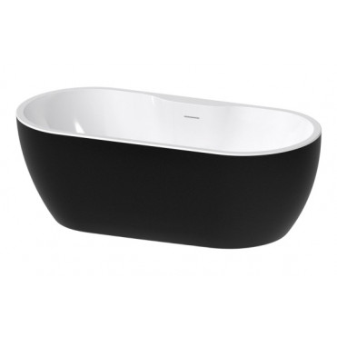 //2Go Freestanding 1650x745x580mm 0TH Bath - Gloss Black Freestanding 1650x745x580mm 0TH Bath - Gloss Black