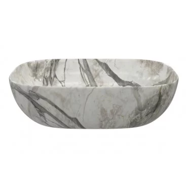 Otto 460x330mm Ceramic Washbowl - White Marble Effect Otto 460x330mm Ceramic Washbowl - White Marble Effect