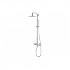 Column Showers Nickel/Steel DICM0520 Vema Thermostatic Shower Column w/Fixed Head & Riser - St/Steel
