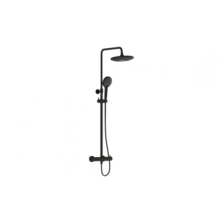 VitrA Aquaheat Bliss 240 Thermostatic Shower Column w/2-Function Overhead - Matt Black