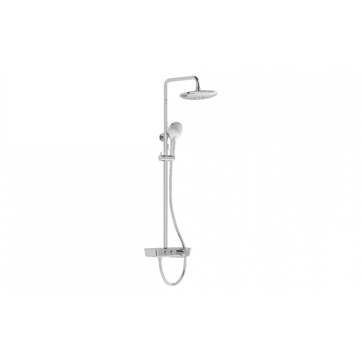 Columns Showers Chrome VTCM0220 VitrA Aquaheat Charm 240 Shower Set w/2-Function Overhead & Shelf - Chrome