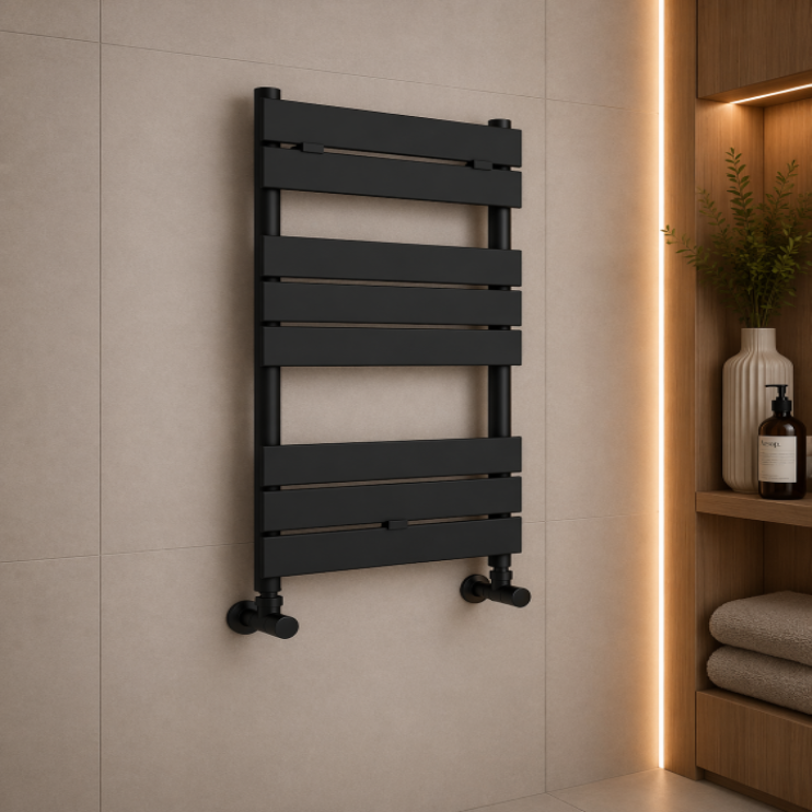 Trend Square Ladder Radiator (500x840mm) - Black