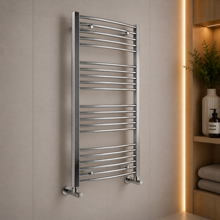 Grada Curved 30mm Ladder Radiator (500x1600x30mm) - Chrome