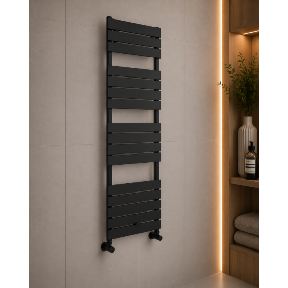Trend Square Ladder Radiator (500x1500mm) - Black