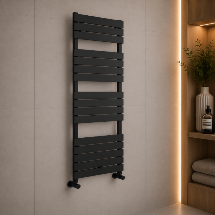 Trend Square Ladder Radiator (500x1500mm) - Black