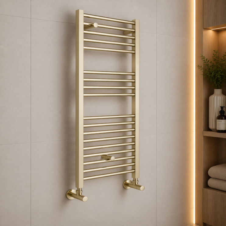 Grada Straight 30mm Ladder Radiator (500x1600x30mm) - Brushed Brass