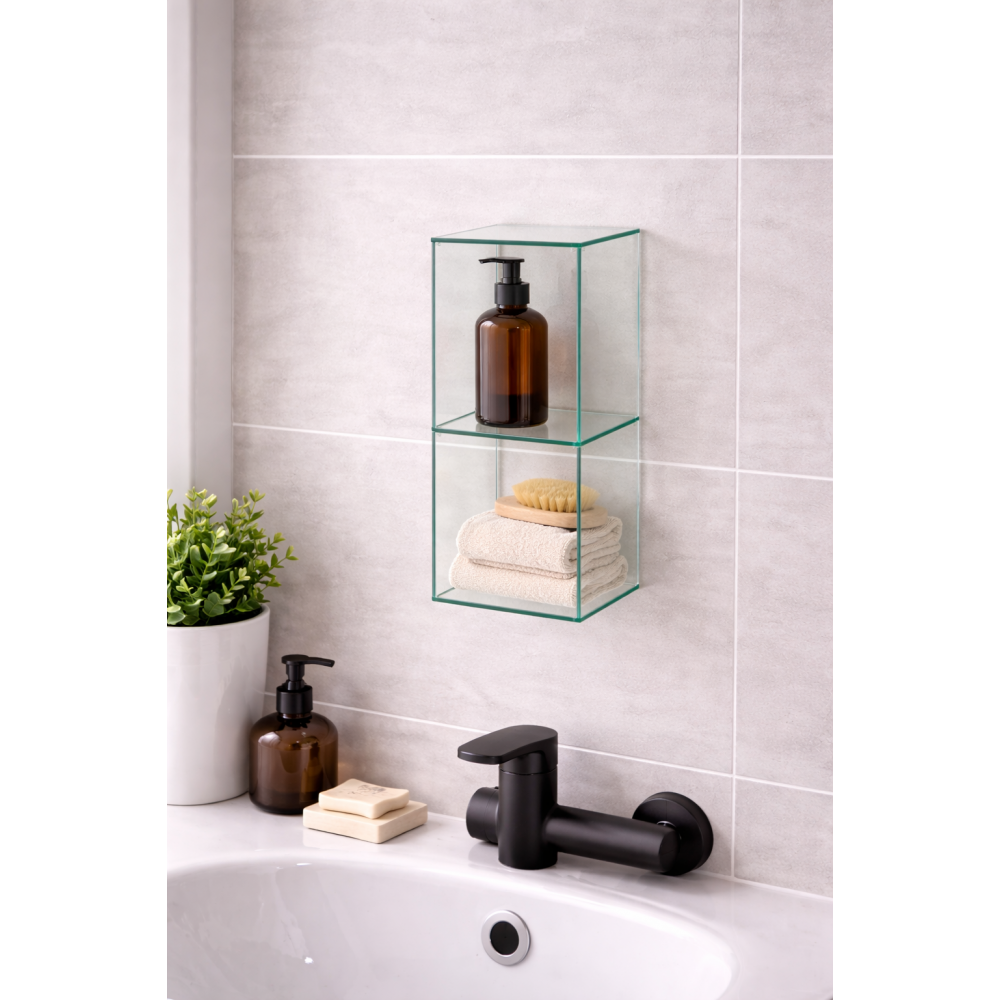 Origins Living Pier Glass 2 Box Shelf Rectangular - Clear B008455