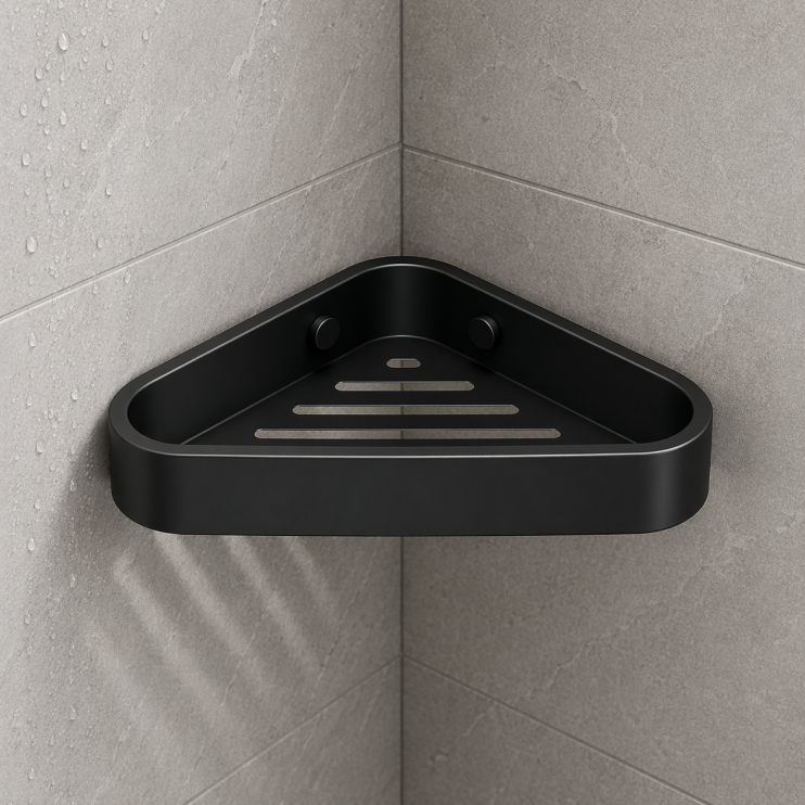 Origins Living Outline Corner Shower Basket - Black 3283-14 Bathroom Wall Accessories