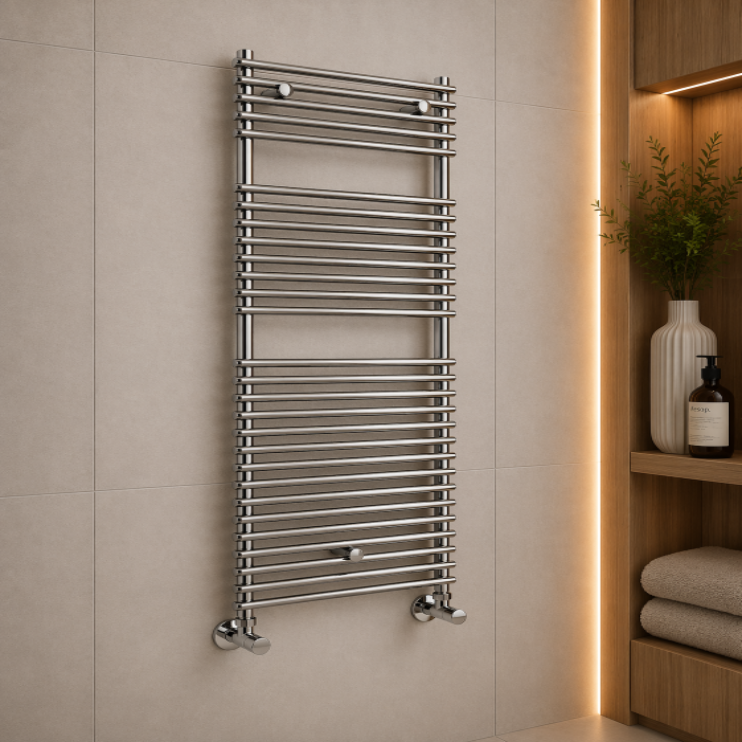 Teplo Round Ladder Radiator (500x1190mm) - Chrome