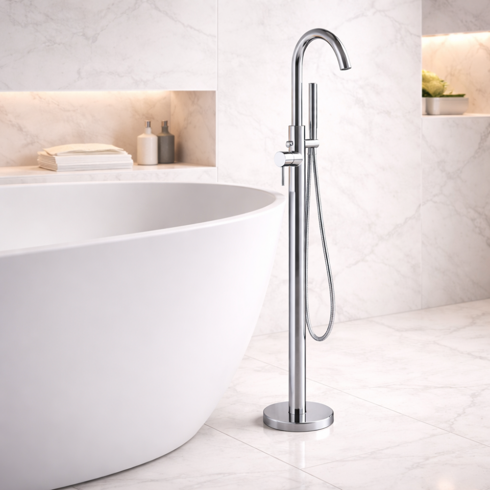 Pescara Floor Standing Bath/Shower Mixer - Chrome