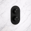 Aurora Thermostatic Single Outlet Twin Shower Valve - Matt Black