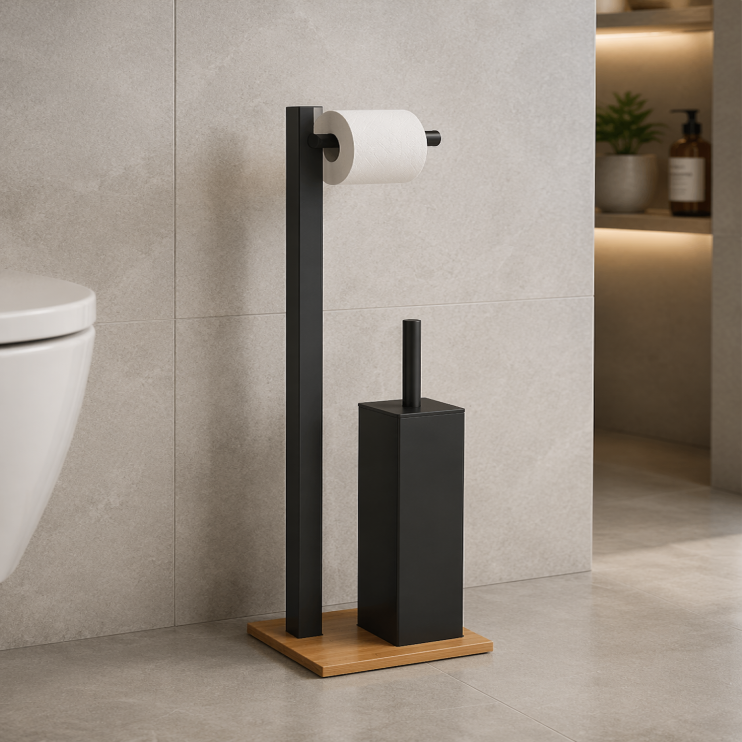 Origins Living Trilly Bathroom Butler - Black/Bamboo TR32-41