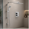 Square Concealed Valve Head & Arm Shower Pack - Chrome