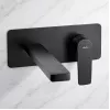 Abode Aquip Wall Mounted Basin / Bath Mixer - Matt Black Bathroom Taps