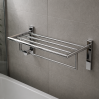 Origins Living G Pro Chrome Accessories 5035-13 Origins Living G Pro Towel Rack with Hooks - Chrome 5035-13 Bathroom Accessory