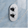 Aurora Thermostatic Single Outlet Twin Shower Valve - Chrome