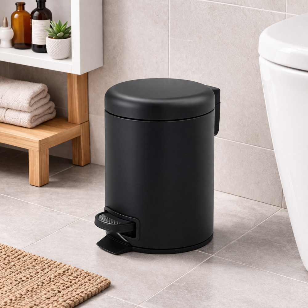 Bathroom Waste Pedal Bins 3209-14 Origins Living Potty Pedal Bin 3L - Black 3209-14