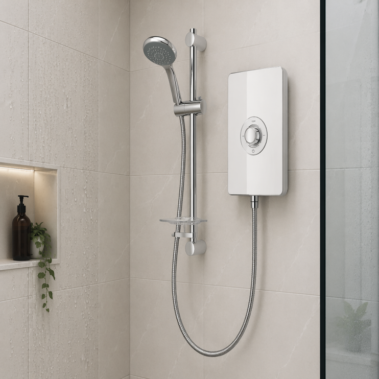 Triton Aspirante 8.5kW Contemporary Electric Shower - White Gloss Triton Aspirante 8.5kW Contemporary Electric Shower - White Gloss