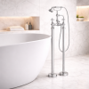 Tadlow Floor Standing Bath/Shower Mixer & Shower Kit - Chrome